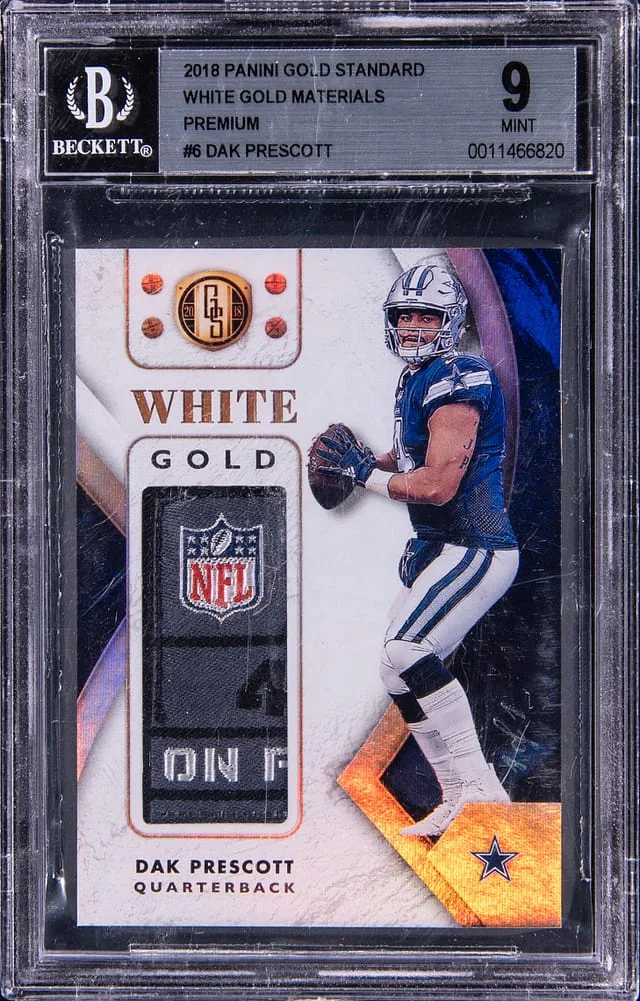 2018 Panini Gold Standard Dak Prescott White Gold Materials Premium #6 card image