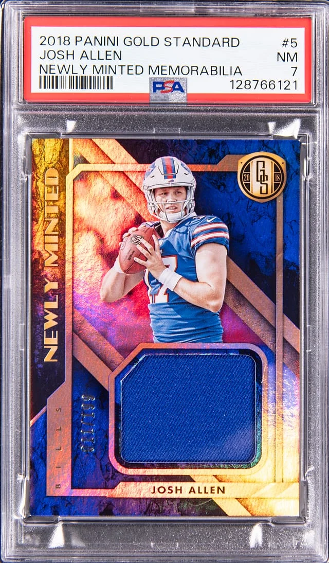 2018 Panini Gold Standard Josh Allen Newly Minted Memorabilia Prime #5 card image
