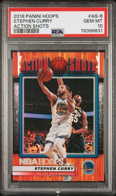 2018 Panini Hoops Stephen Curry Action Shots #AS-6 card image