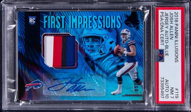 2018 Panini Illusions Josh Allen Jersey Autograph-Blue #119 card image