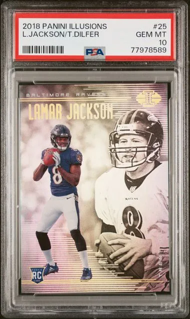 2018 Panini Illusions Lamar Jackson/Trent Dilfer #25 card image