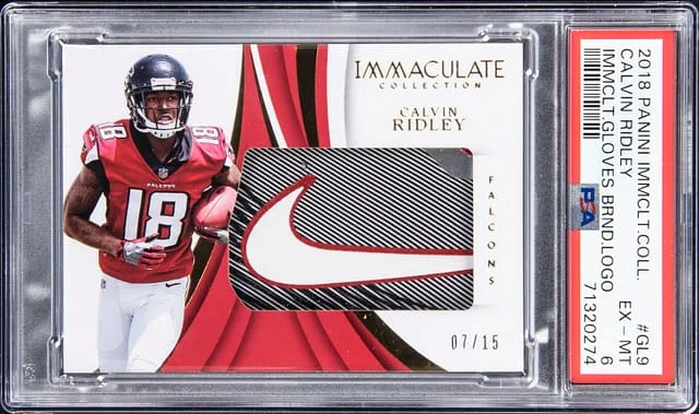 2018 Panini Immaculate Collection Calvin Ridley Gloves Brand Logo #GL-9 card image
