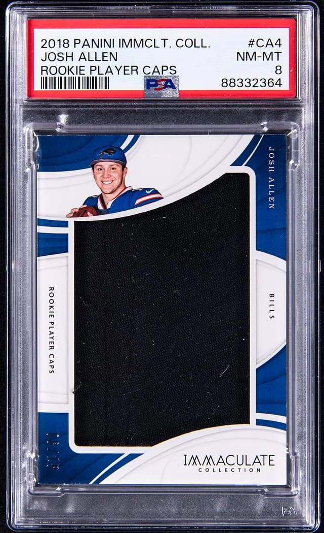 2018 Panini Immaculate Collection Josh Allen Player Caps #CA4 card image