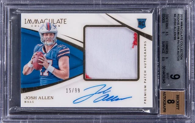 2018 Panini Immaculate Collection Josh Allen Premium Patch Autograph #PR-JA card image