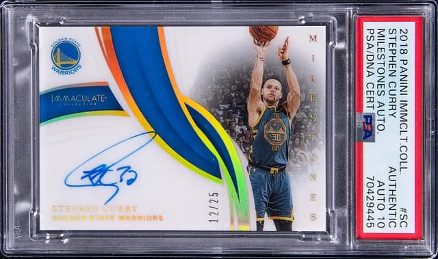 2018 Panini Immaculate Collection Stephen Curry Milestones Autograph #SC card image