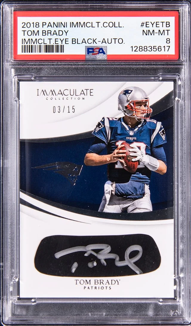 2018 Panini Immaculate Collection Tom Brady Immaculate Eye Black Autographs #EYE-TB card image