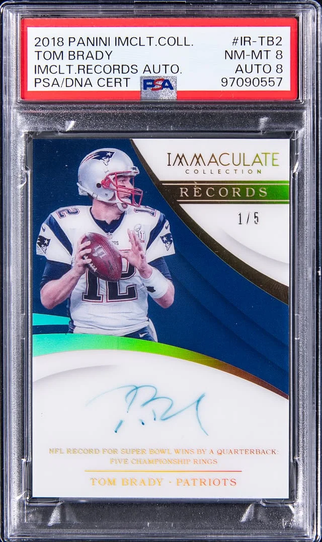 2018 Panini Immaculate Collection Tom Brady Immaculate Records Autographs #IR-TB2 card image