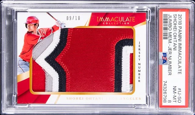 2018 Panini Immaculate Shohei Ohtani Jumbo Memorabilia Jersey Number #IJ-SO card image