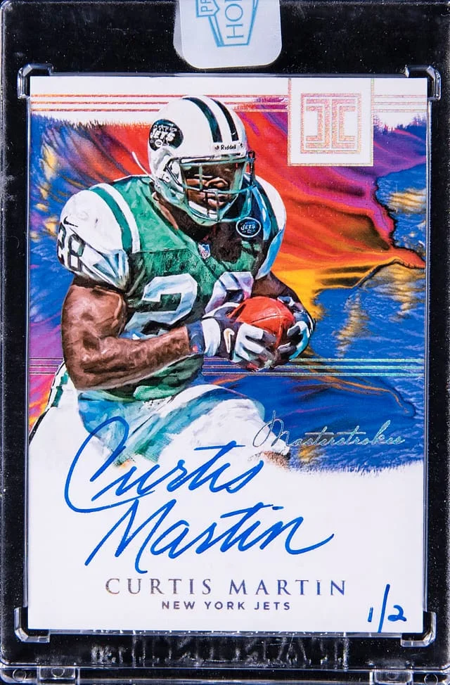 2018 Panini Impeccable Curtis Martin Masterstrokes Honors Recollection 2022 #MS-CM card image
