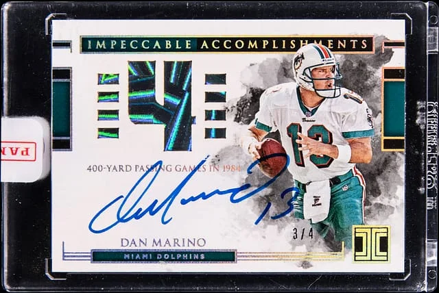 2018 Panini Impeccable Dan Marino Accomplishments Autographs #IAA-DM card image