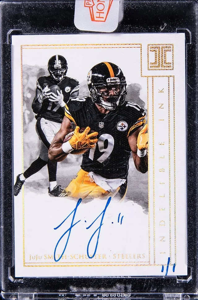 2018 Panini Impeccable JuJu Smith-Schuster Indelible Ink Platinum #II-JU card image