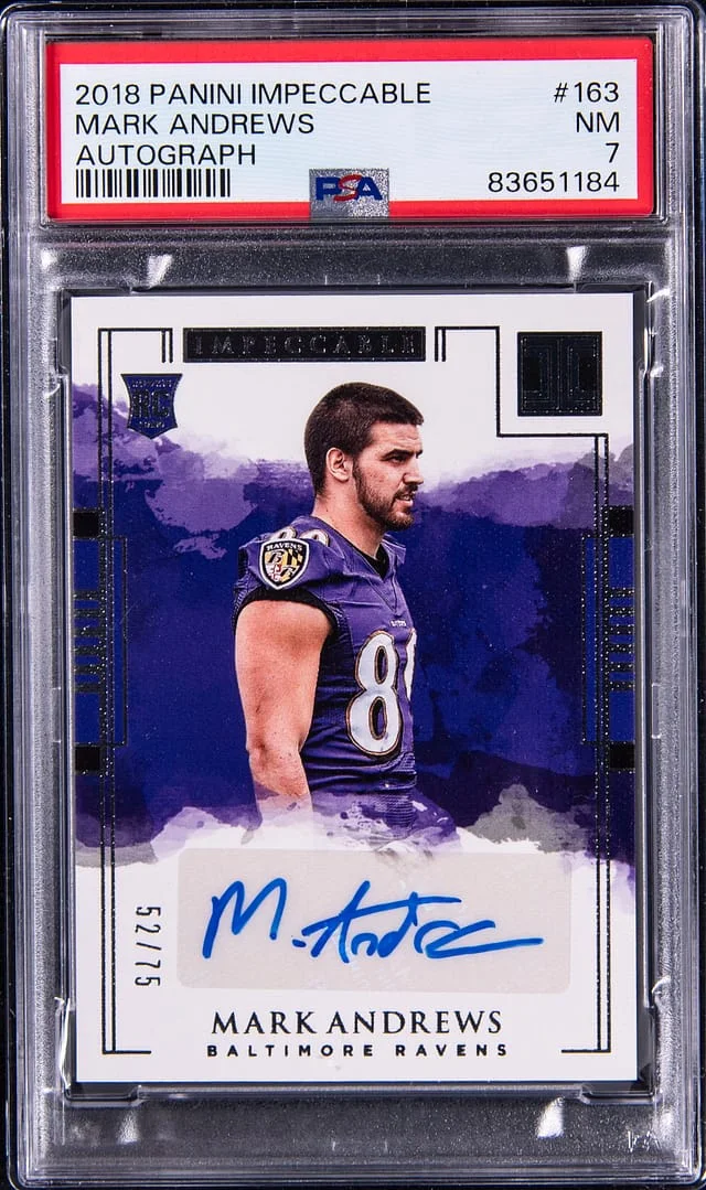 2018 Panini Impeccable Mark Andrews Autograph #163 card image