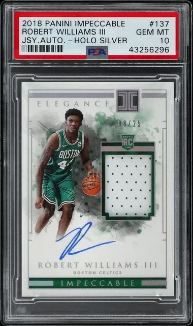 2018 Panini Impeccable Robert Williams III Jersey Autograph-Holo Silver #137 card image