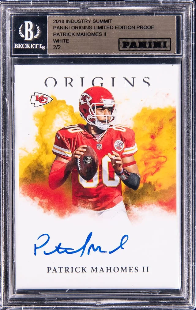 2018 Panini Industry Summit Origins Limited Edition Proof White Patrick Mahomes II #no-number card image