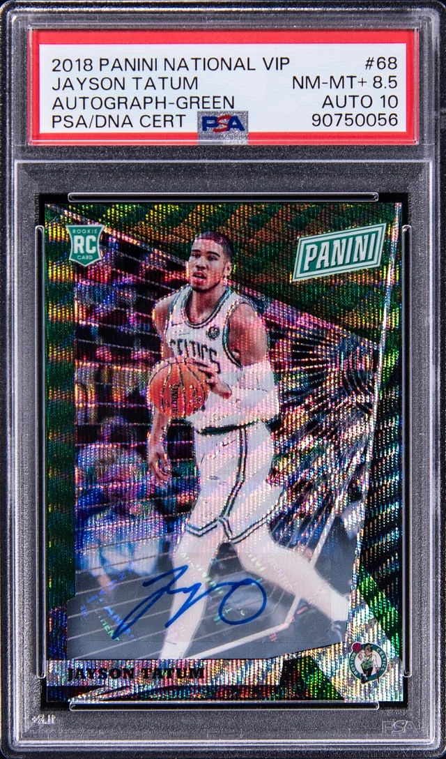 2018 Panini Jayson Tatum National VIP Autograph Green #68 card image