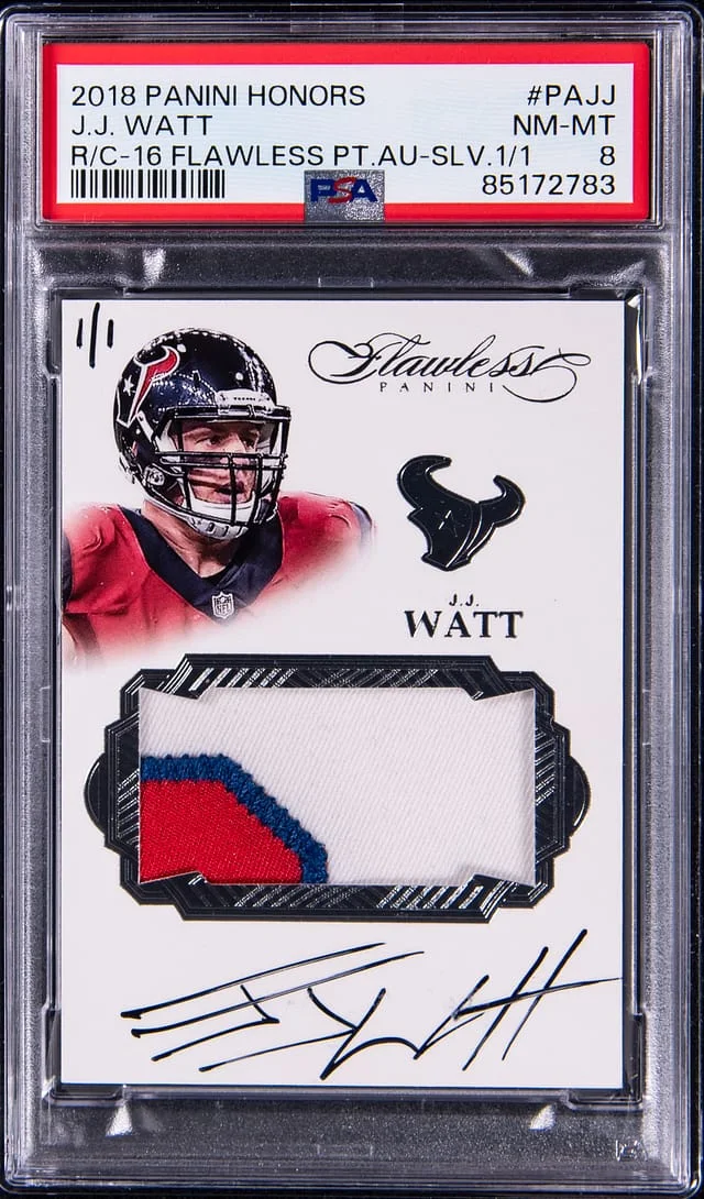 2018 Panini J.J. Watt Honors Recollection 2016 Flawless Patch Autographs Silver #PAJJ card image