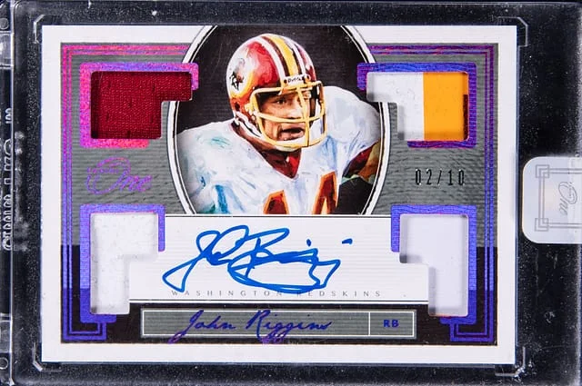 2018 Panini John Riggins One Patch Autographs Purple #103 card image