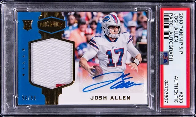 2018 Panini Josh Allen Plates & Patches Patch Autograph #233 card image