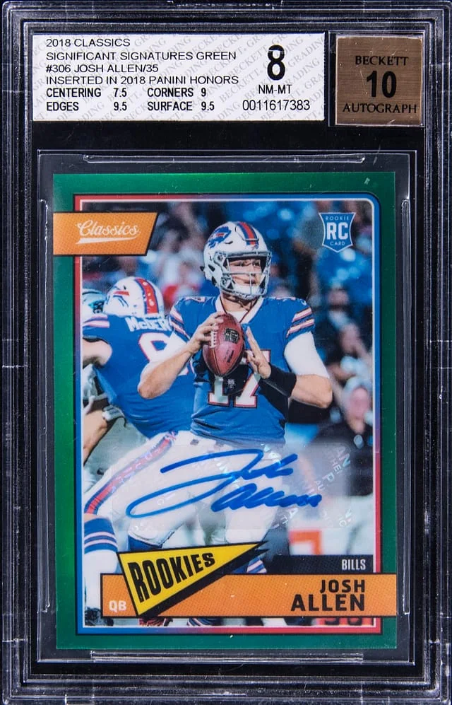 2018 Panini Josh Allen Classics Significant Signatures Green #306 card image