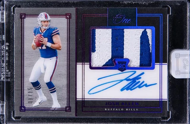 2018 Panini Josh Allen One Premium Patch Autograph Gold #31 card image