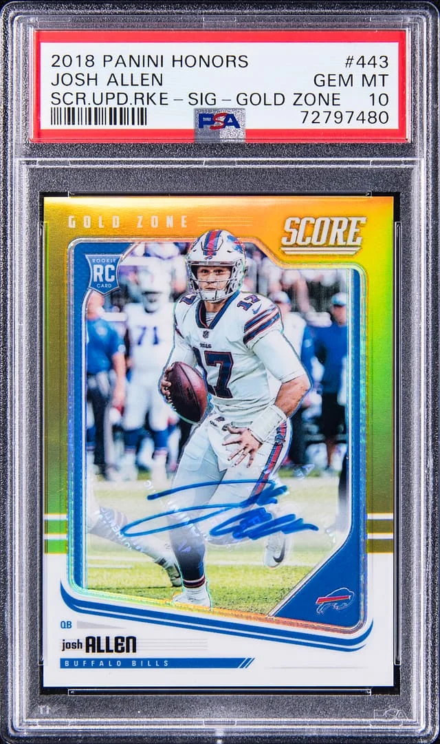 2018 Panini Josh Allen Honors Score Update Signatures Gold Zone #443 card image