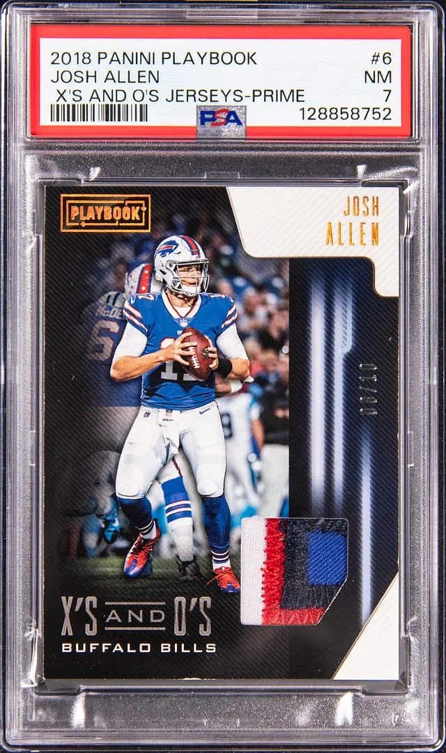 2018 Panini Josh Allen Playbook X's and O's Jerseys Prime #6 card image