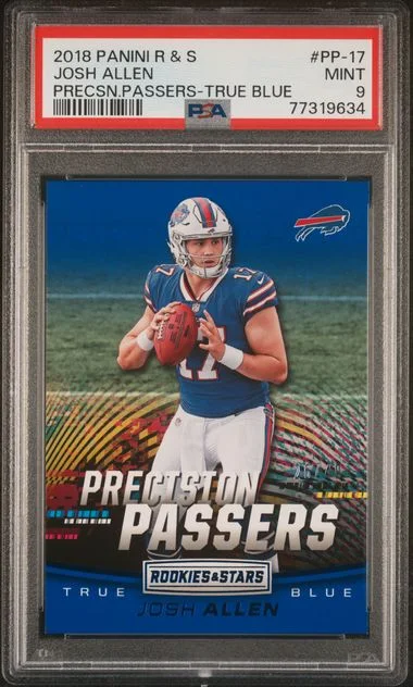 2018 Panini Josh Allen Rookies & Stars Precision Passers True Blue #PP-17 card image