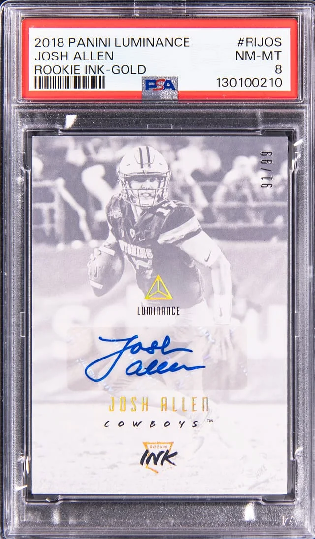 2018 Panini Josh Allen Luminance Ink Gold #RI-JOS card image
