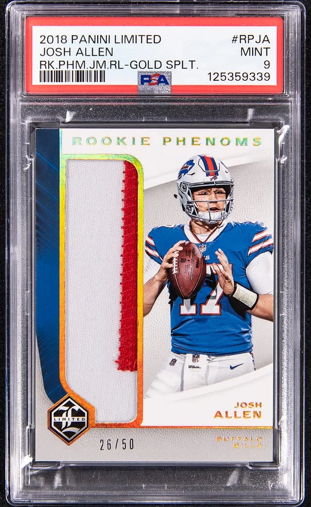 2018 Panini Josh Allen Limited Phenoms Jumbo Relic Gold Spotlight #RP-JA card image