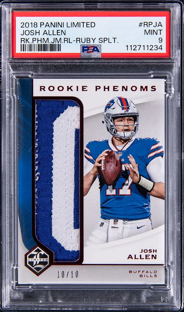 2018 Panini Josh Allen Limited Phenoms Jumbo Relic Ruby #RPJA card image