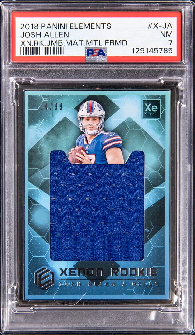 2018 Panini Josh Allen Elements Xenon Jumbo Matal Framed #X-JA card image