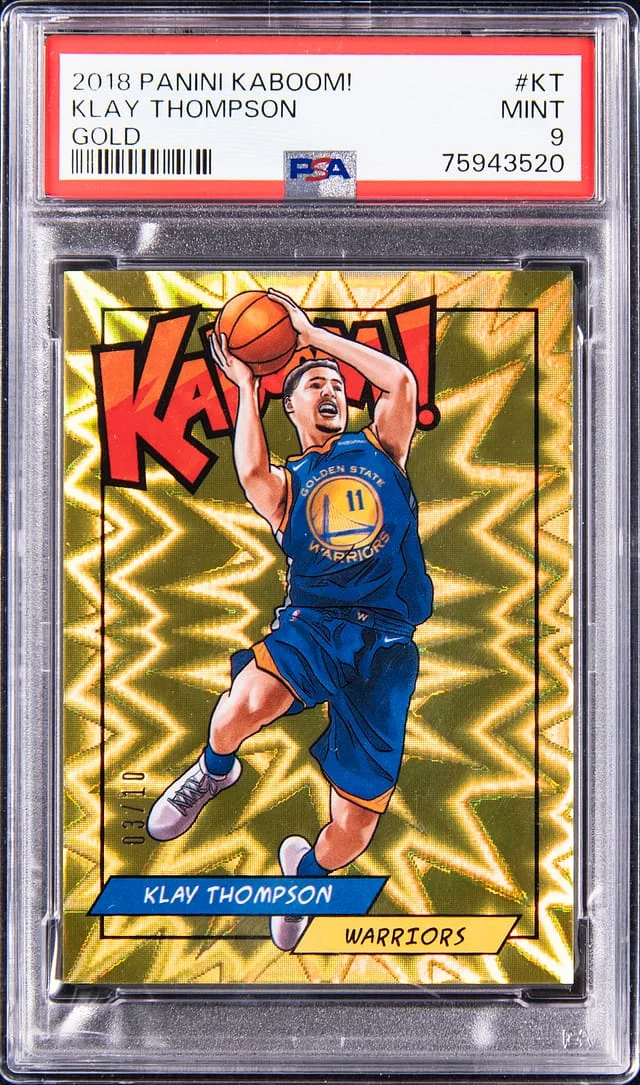 2018 Panini Klay Thompson Kaboom! Gold #K-KT card image