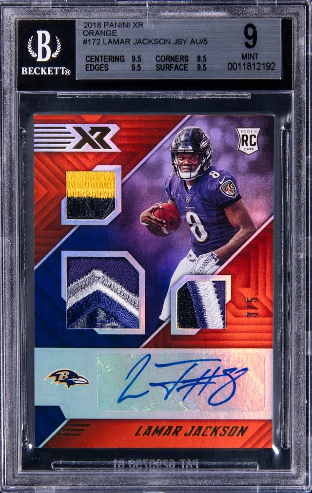 2018 Panini Lamar Jackson XR Orange #172 card image