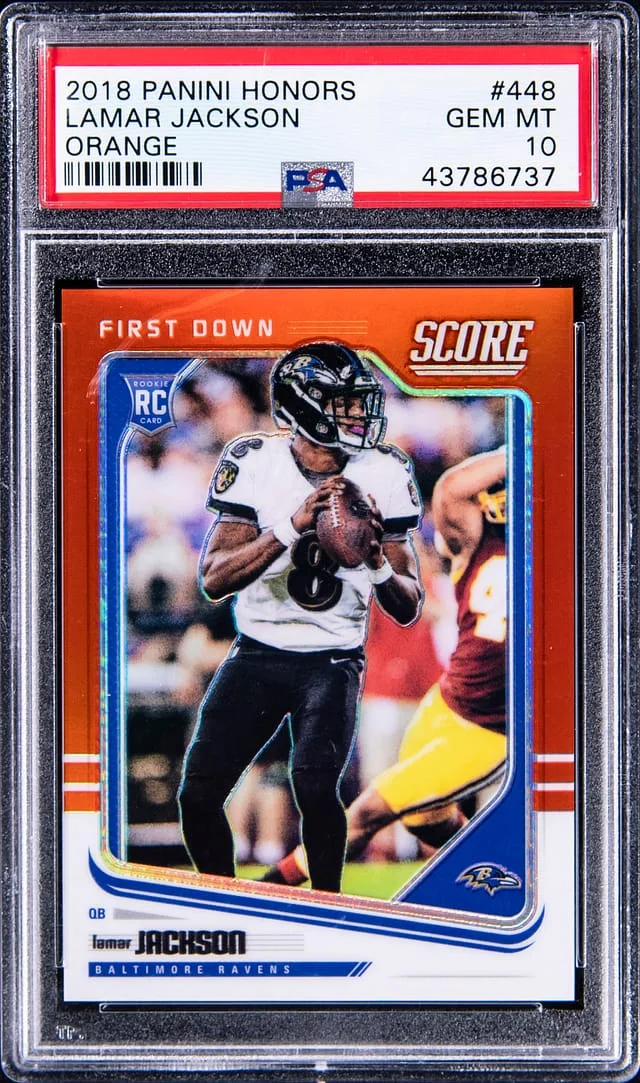 2018 Panini Lamar Jackson Honors Orange Prizm #448 card image
