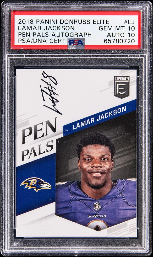 2018 Panini Lamar Jackson Donruss. Elite Pen Pals Autograph #PP-LJ card image
