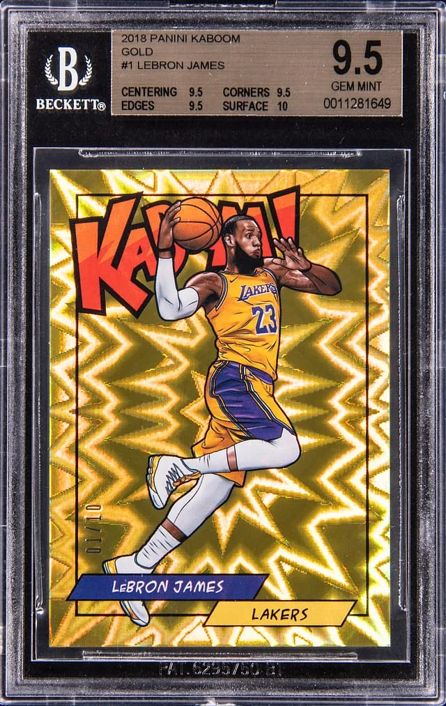 2018 Panini LeBron James Kaboom! Gold #K-LBJ card image