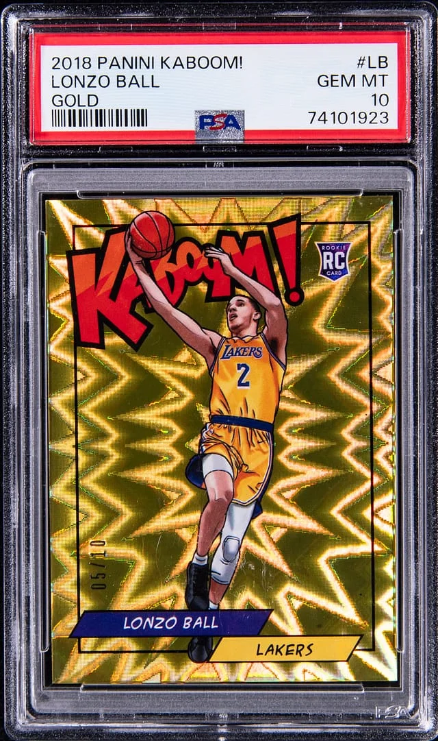 2018 Panini Lonzo Ball Kaboom! Gold #K-LB card image