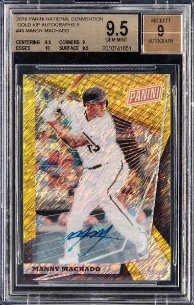 2018 Panini Manny Machado National Convention Gold VIP Autographs #45 card image