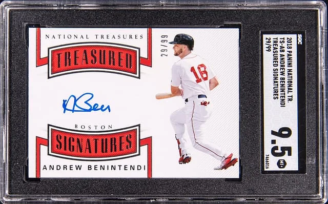 2018 Panini National Treasures Andrew Benintendi Treasured Signatures #TS-AB card image