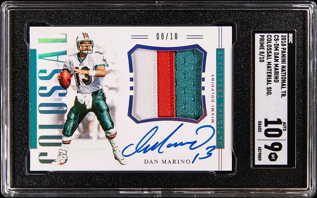 2018 Panini National Treasures Dan Marino Colossal Material Signatures Prime #CS-DM card image