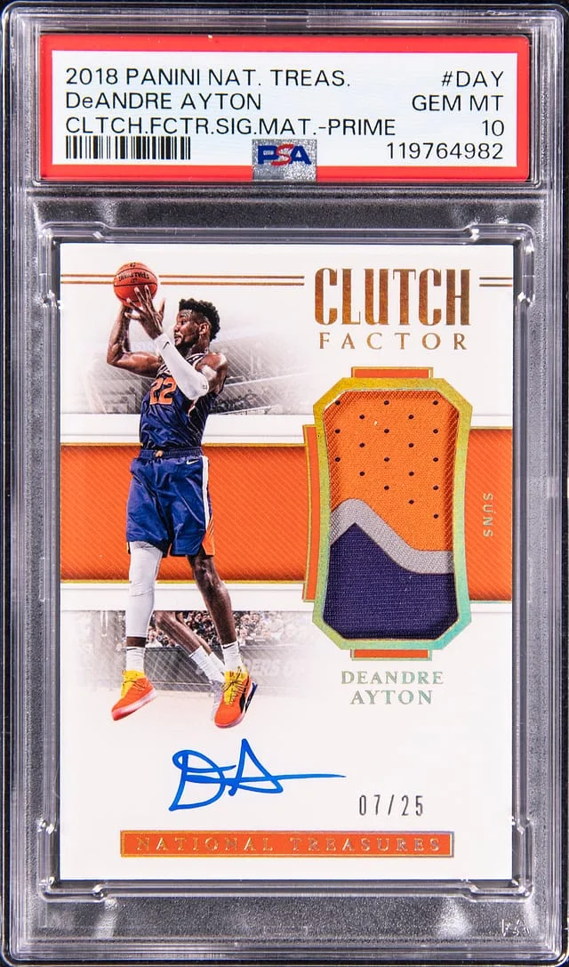 2018 Panini National Treasures DeAndre Ayton Clutch Factor Signature Materials Prime #CF-DAY card image