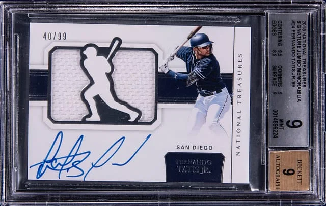 2018 Panini National Treasures Fernando Tatis Jr. Signature Jumbo Memorabilia #24 card image