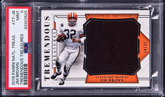 2018 Panini National Treasures Jim Brown Tremendous Treasures #TT-JB card image