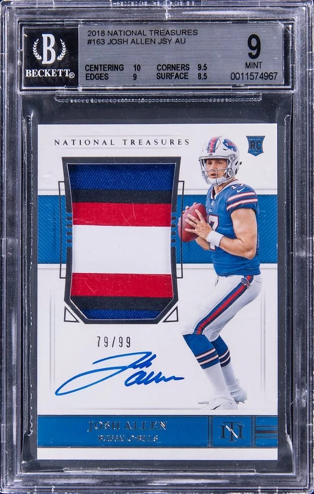 2018 Panini National Treasures Josh Allen Patch Autograph (RPA) #163 card image