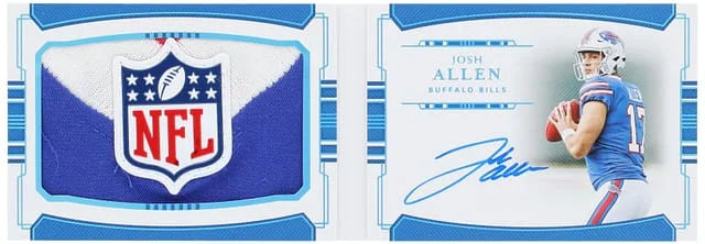 2018 Panini National Treasures Josh Allen Jumbo Primes Signatures Booklet NFL Shield #PSB-JA card image