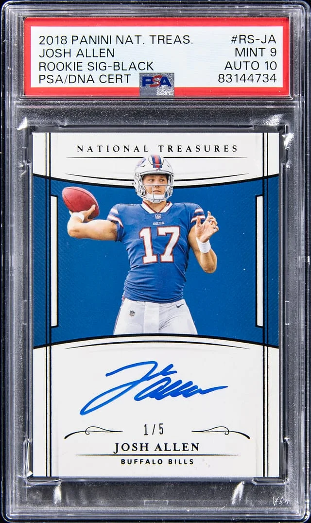 2018 Panini National Treasures Josh Allen Signatures #RS-JA card image