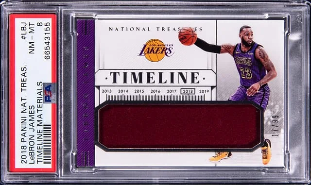 2018 Panini National Treasures LeBron James Timeline Materials #LBJ card image