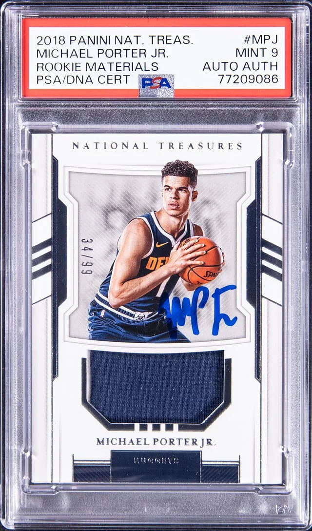 2018 Panini National Treasures Michael Porter Jr. Materials #RM-MPJ card image