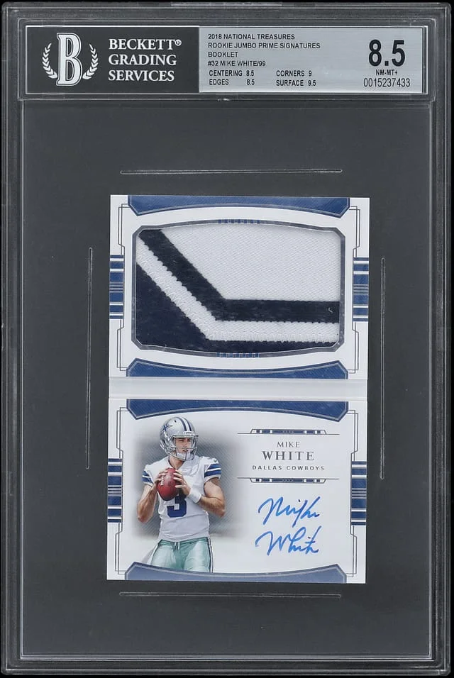 2018 Panini National Treasures Mike Jumbo Prime Signatures Booklet #32 card image