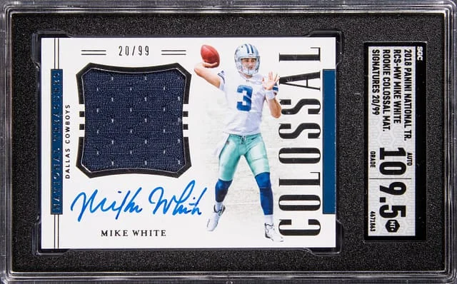 2018 Panini National Treasures Mike Colossal Material Signatures #RCS-MW card image